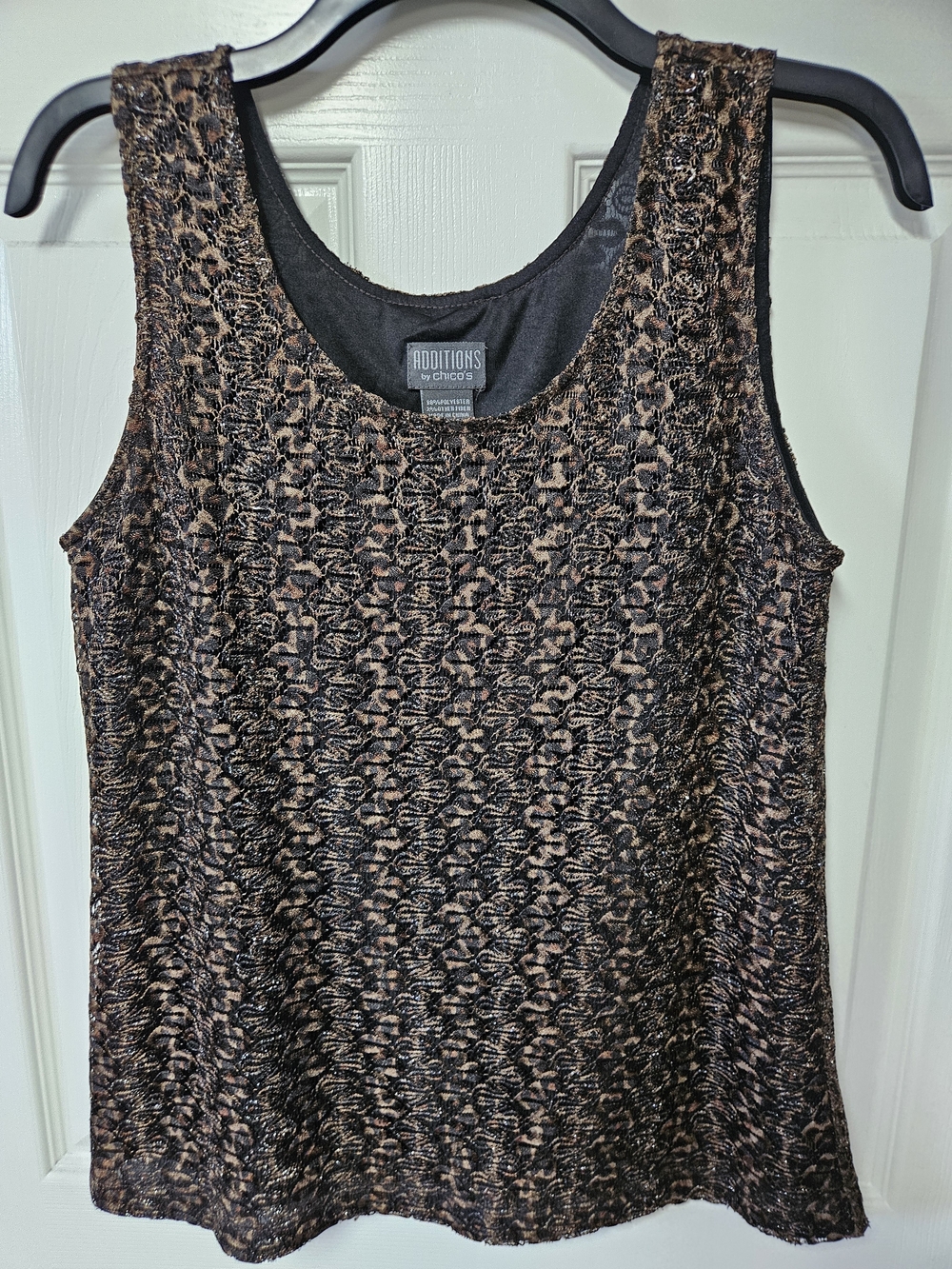 Chico's Additions Metallic Brown Textured Tank Top